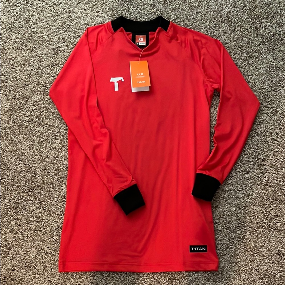 Titan Goalkeeper Shirt, Long Sleeve, Mens Sz XSmall, Red